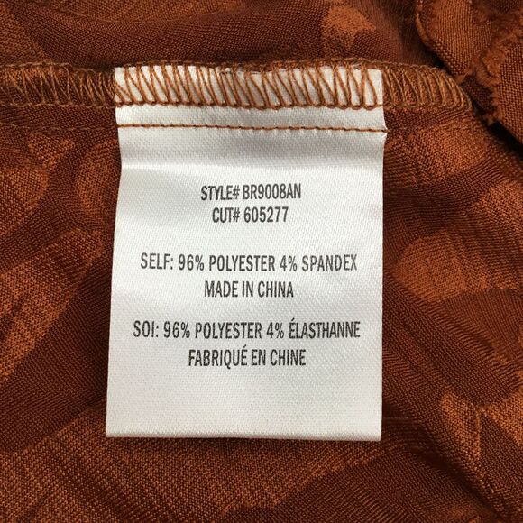 Eva Franco Anthropologie Burnout Velvet Top sz XS Puff Sleeve Sheer Rust Orange - Picture 15 of 16